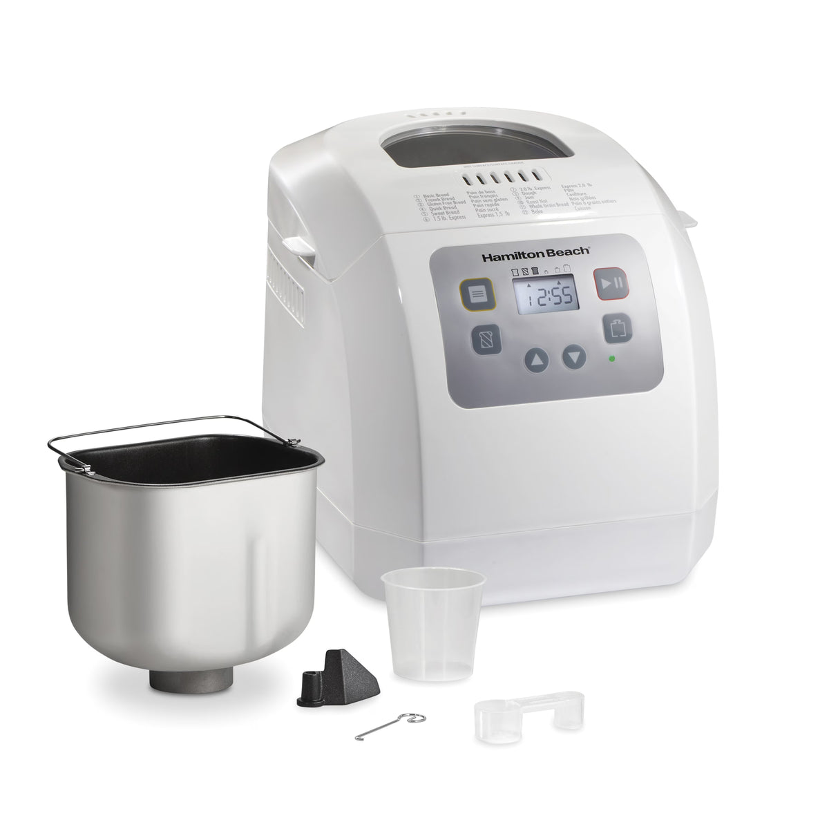 2026 NewHamilton Beach 2 lb Bread Maker Machine with 12 Settings Plus Gluten Free, White