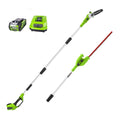 2026 NewGreenworks 40V 20" Battery Powered Pole Saw with Hedge Trimmer Attachment + 2.0 Ah Battery and Charger