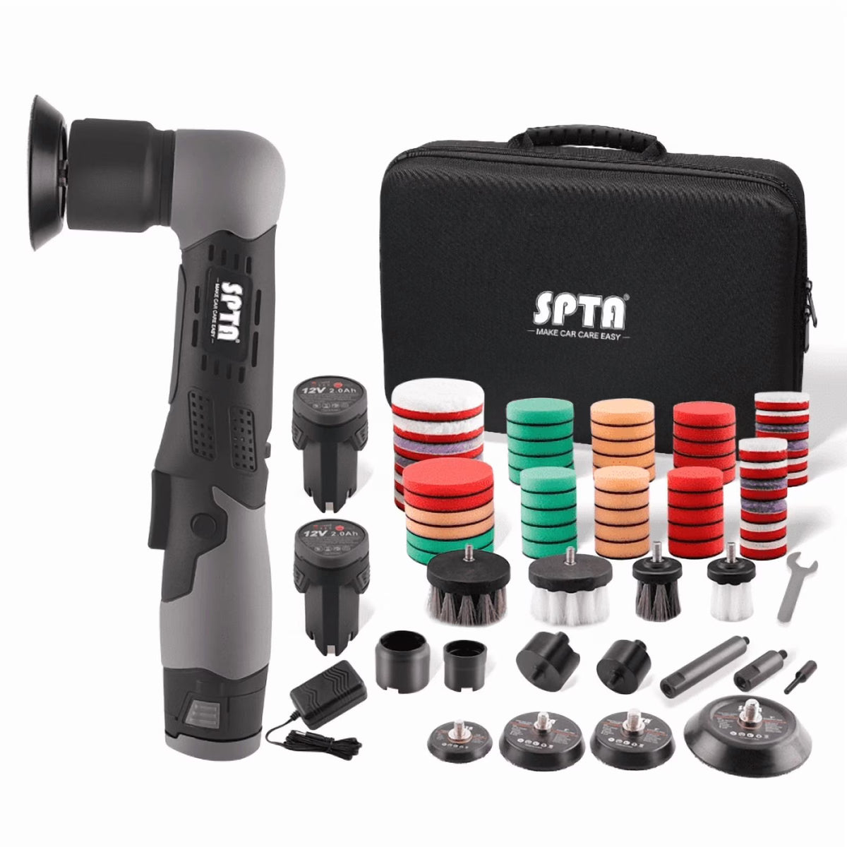 2026 NewSPTA Cordless Mini Polisher, 12V Multi Polisher, Micro Cordless Scratches Killer Car Polisher RO/DA Mini Auto Machine Set With Polishing Pad And Wool Pads for polishing, Sanding and Cleaning