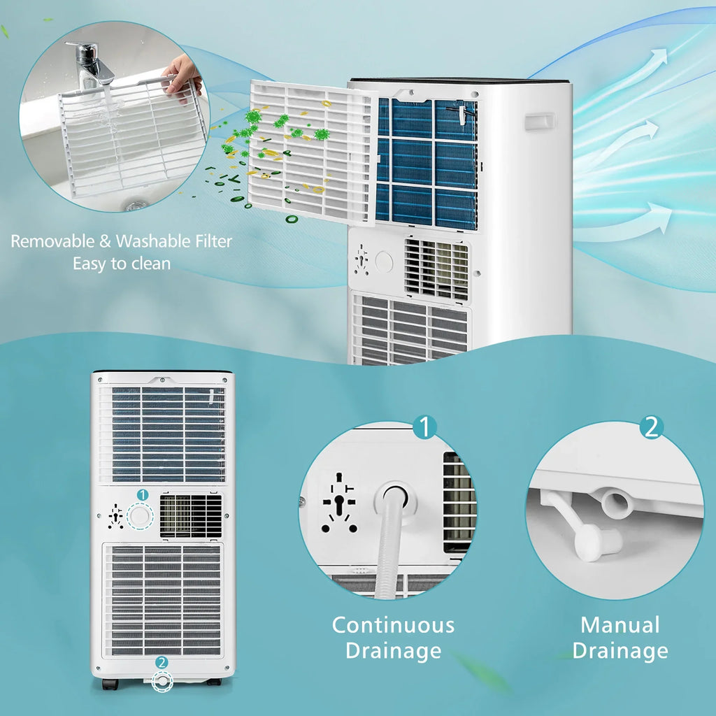 2026 NewCostway 10000 BTU Portable Air Conditioner 3-in-1 Air Cooler with Fan Dehum Sleep Mode