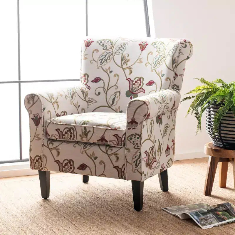 2026 Sillón decorativo tapizado de 1 plaza, beige/verde/azul/rojo