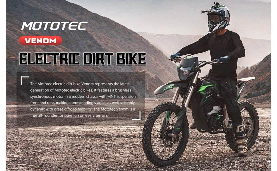2026 NewMotoTec Venom 72v 12000w Electric Dirt Bike White