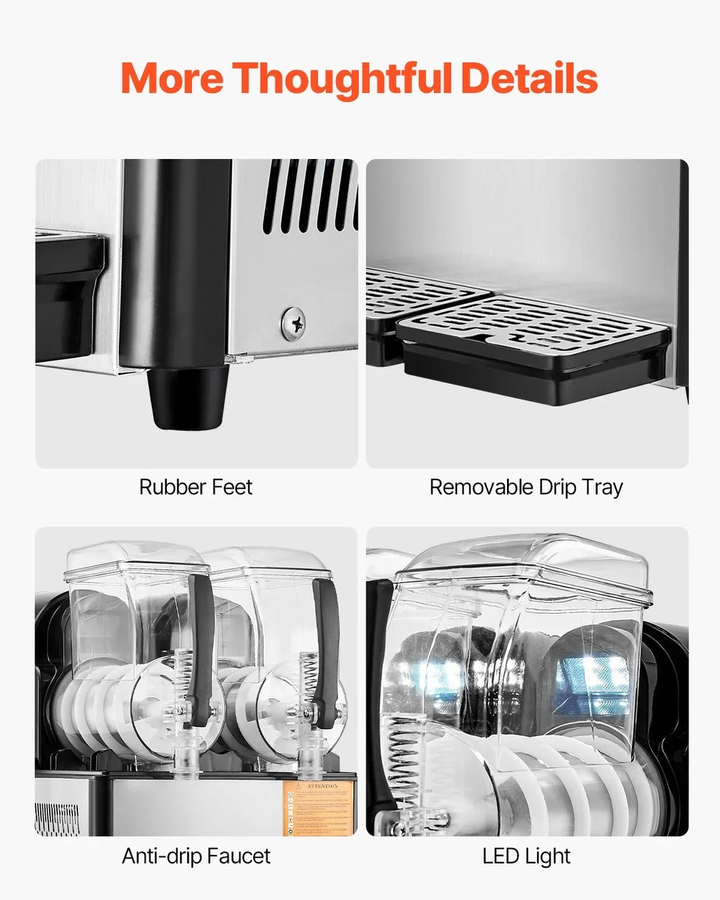 2026 NewKFFKFF Commercial Slushy Machine, 4L*2 Tank Slushie Machine, Frozen Drink Machine with Temperature Preservation, Slushy Maker Machine