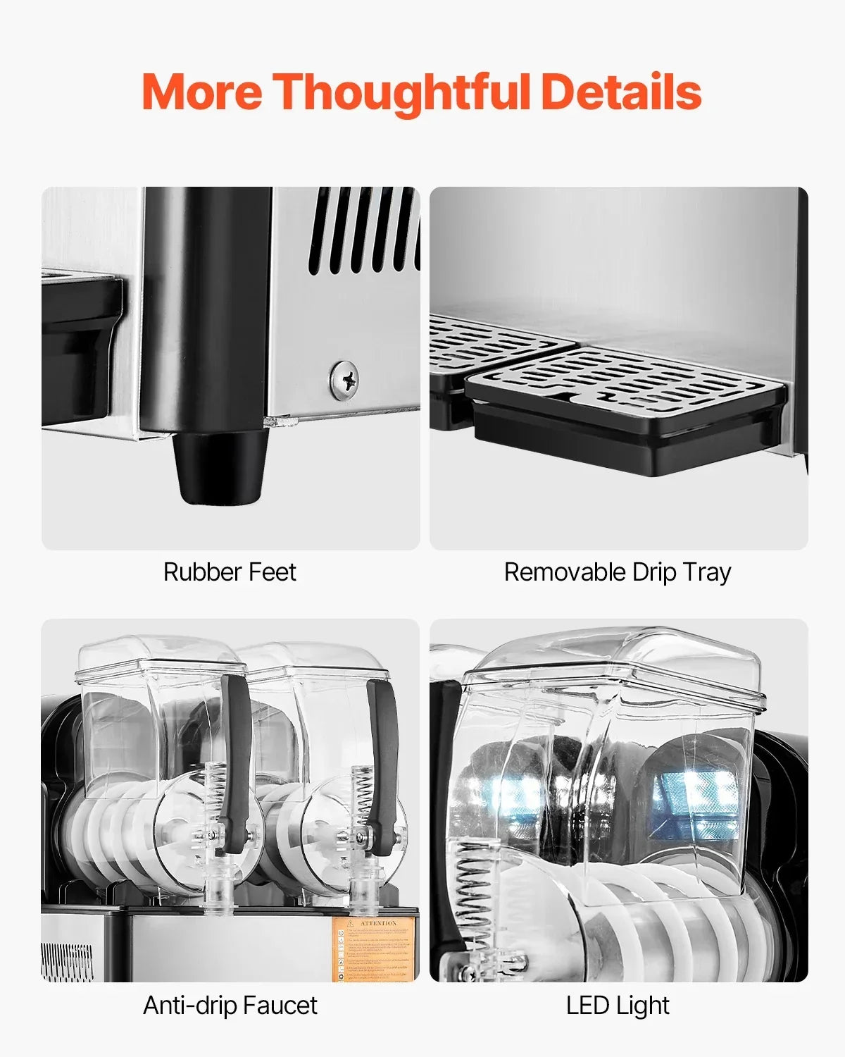 2026 NewKFFKFF Commercial Slushy Machine, 4L*2 Tank Slushie Machine, Frozen Drink Machine with Temperature Preservation, Slushy Maker Machine