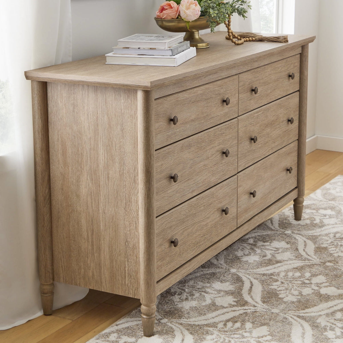 2026 NewMy Texas House Monroe 6-Drawer Dresser, Brushed Oak Finish