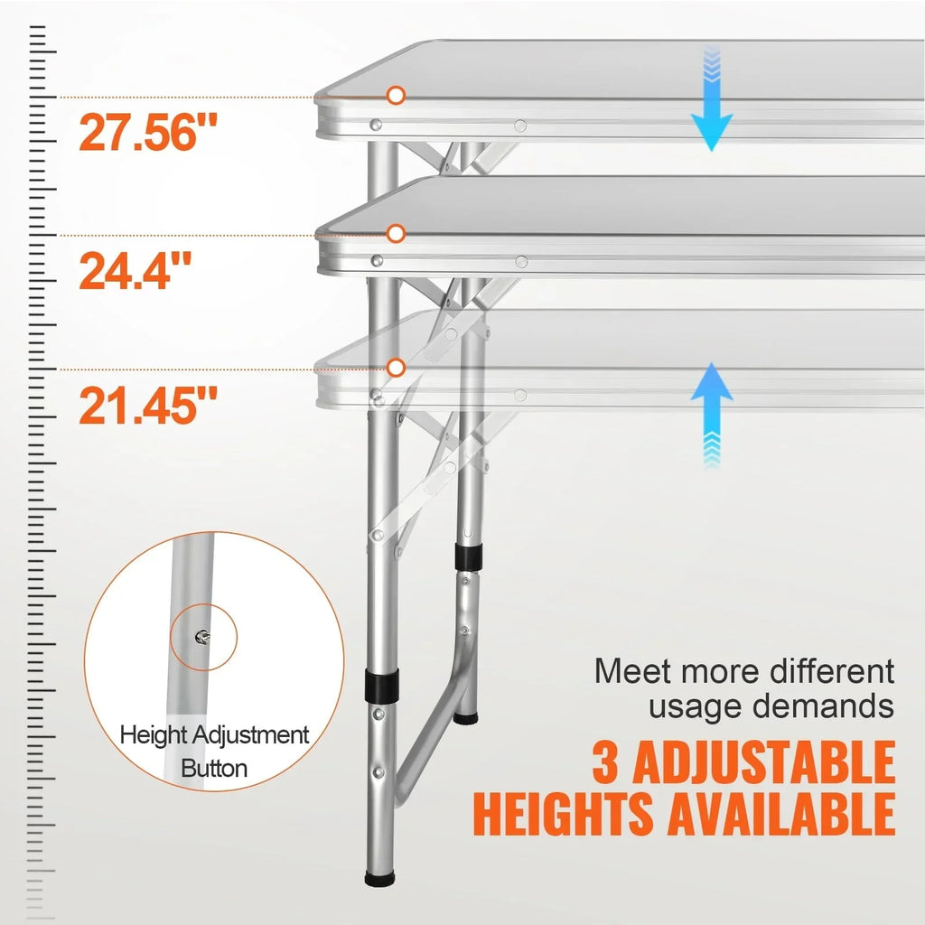 2026 NewBENTISM Camping Kitchen Table Folding Portable Cook Station 3 Adjustable Heights