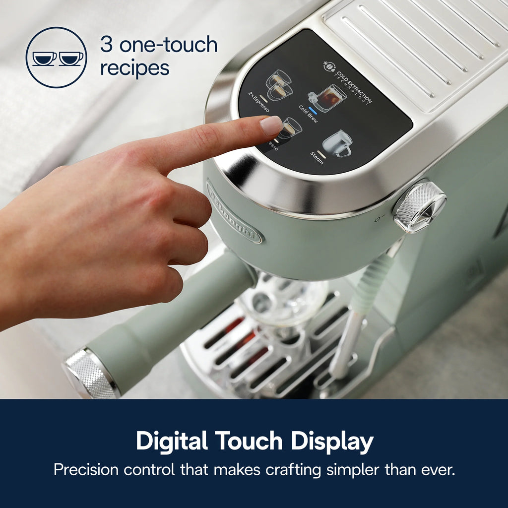 2026 NewDe’Longhi Dedica Duo Espresso Machine, Compact Size with Built in Frother for Latte Art, Brew Espresso, Cold Brew, Lattes & More, Stainless Steel