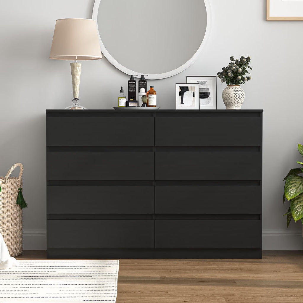 2026 NewResenkos Modern Mid Century 6 Drawer Wide Dressers Chests for Bedroom, Chest of Drawer Organizer Grey