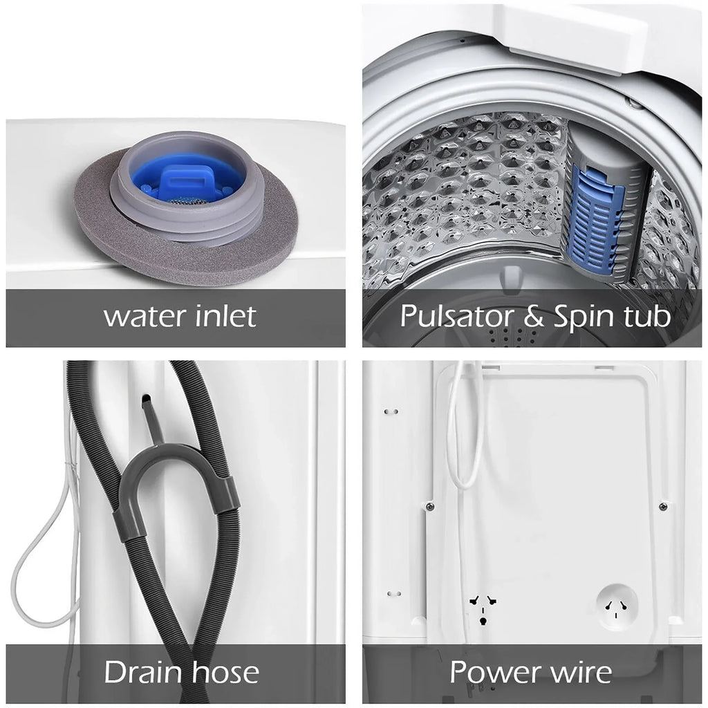 2026 NewCostway Full-Automatic Laundry Wash Machine Washer Spinner Drain Pump