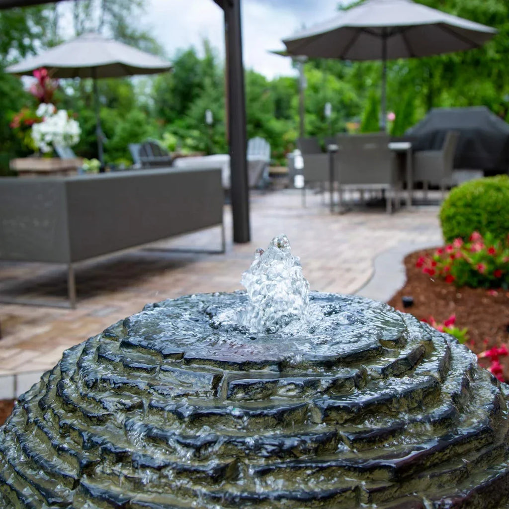 2026 NewAquascape 78288 Fiber-resin Stacked Slate Sphere Fountain, Multicolor