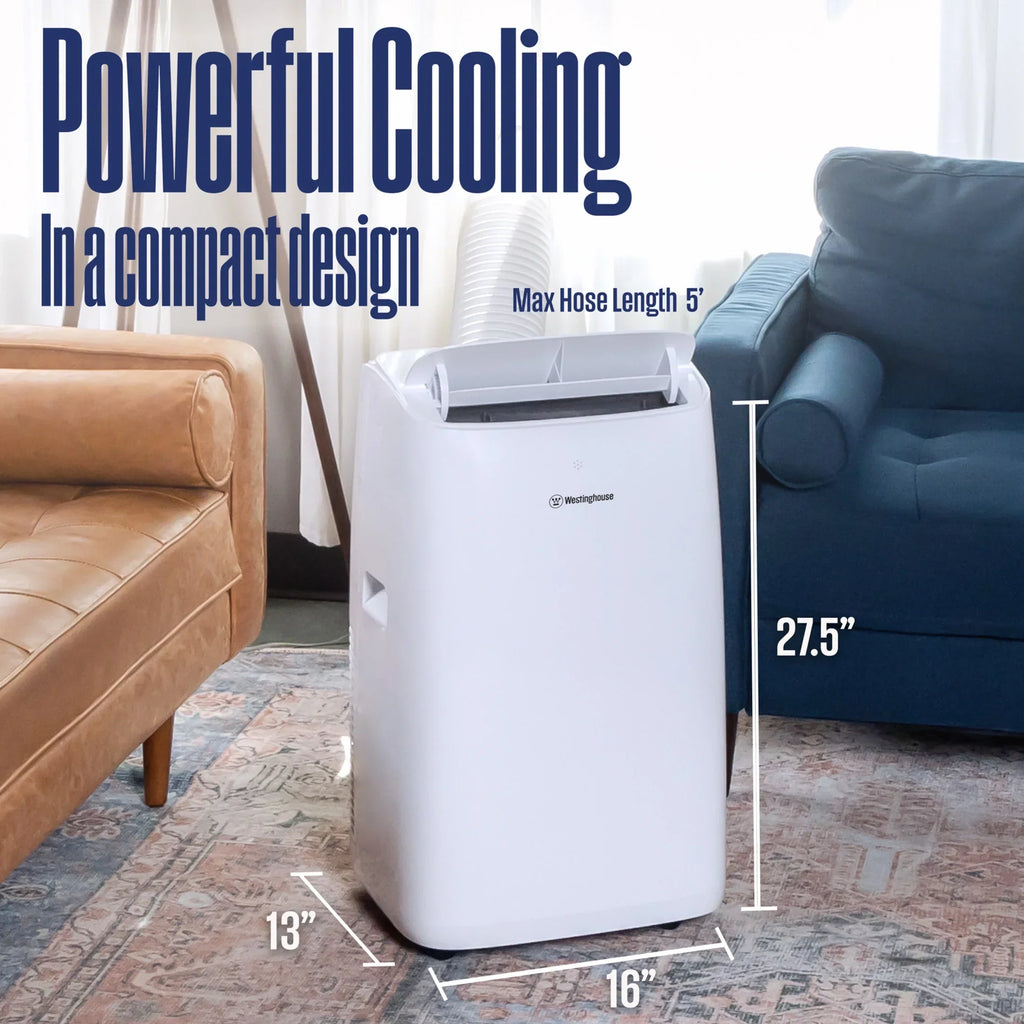 2026 NewWestinghouse 12,000 BTU Portable Air Conditioner & Dehumidifier with Remote & Smart App, up to 550 Sq Ft
