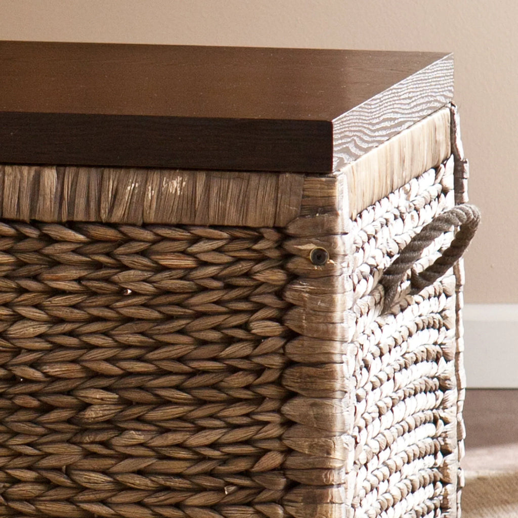 2026 NewSamford Water Hyacinth Storage Trunk, Blackwashed with Espresso