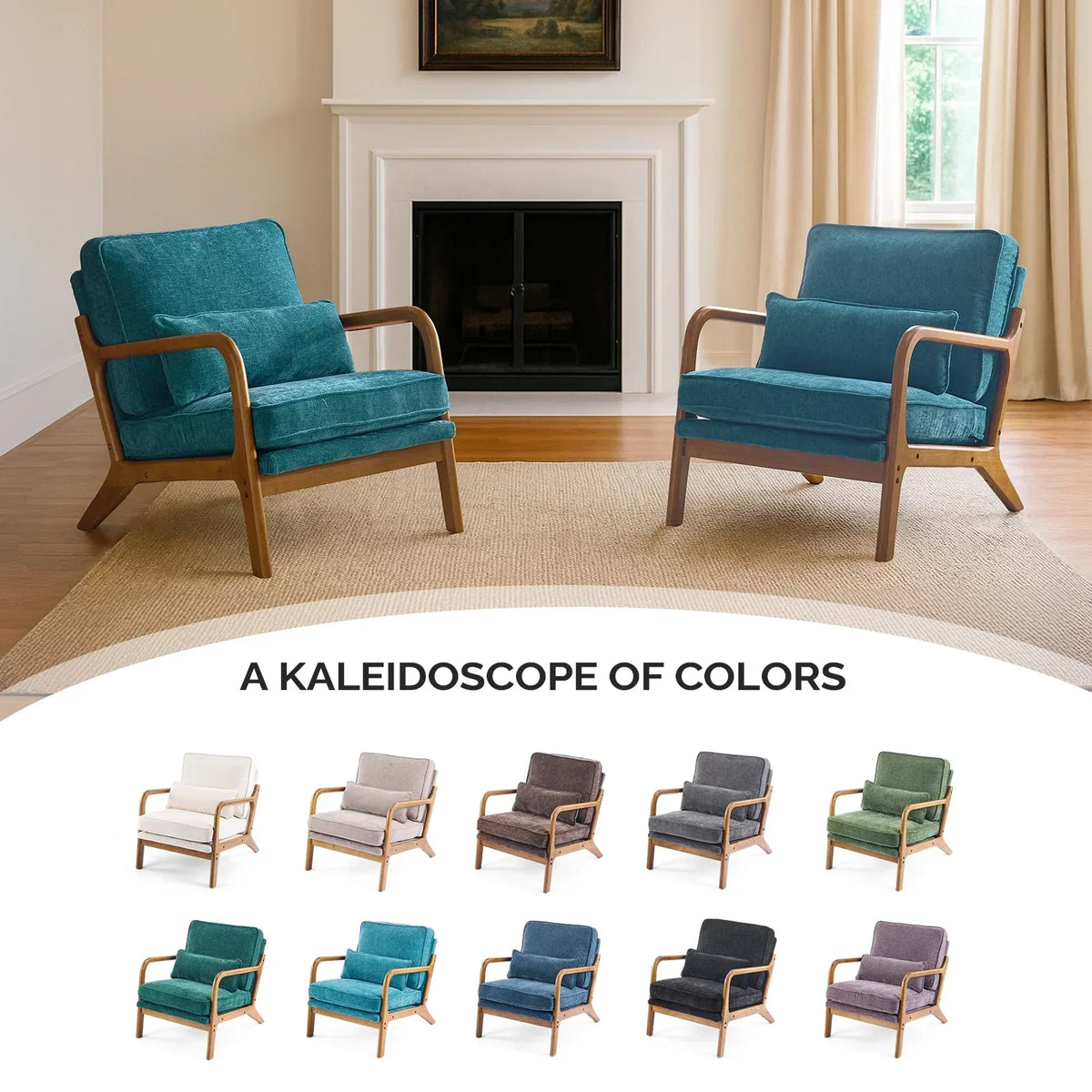 2026 NewKtaxon Accent Chair Corduroy Upholstered Armchair, Reading Club Chair with Pillow and Solid Wood Frame for Living Room Bedroom Furniture Off White