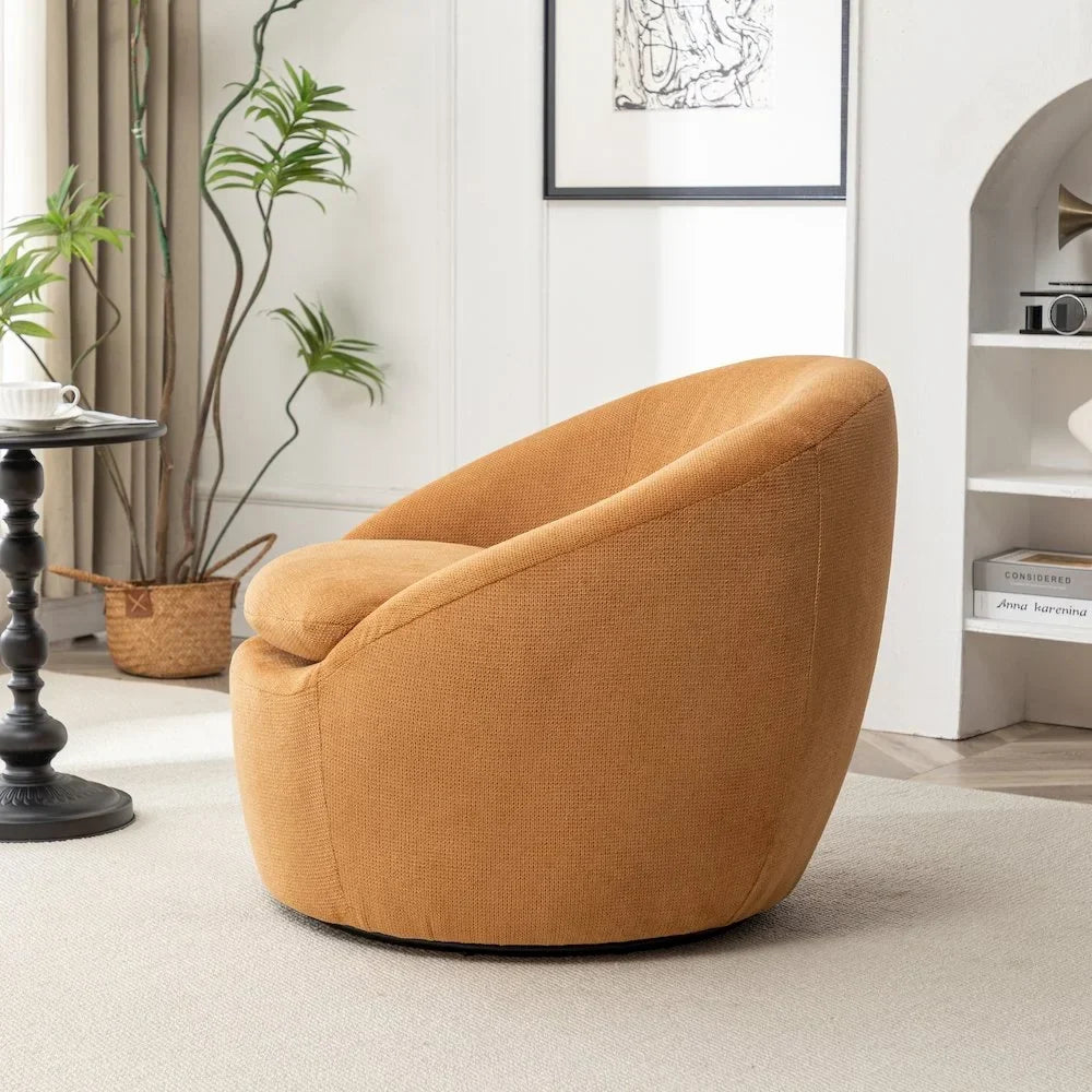 2026 NewRoundhill Furniture Winnie Modern Barrel Chair, 360" Swivel