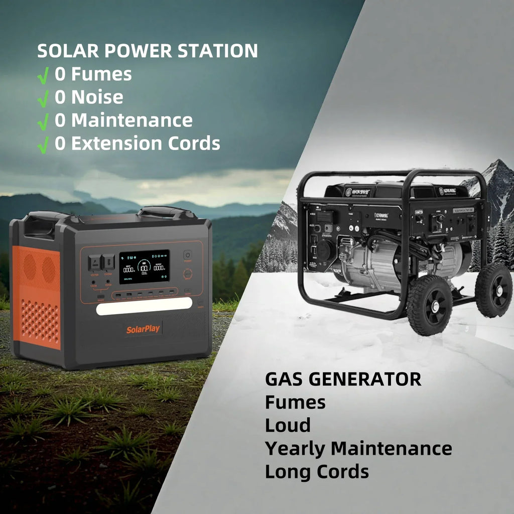 2026 NewSolarplay 2400W(4800W Peak) Solar Generator, with 400W Solar Panel,2160Wh Portable LiFePO4 Battery Power Station for Camping Home Backup RV