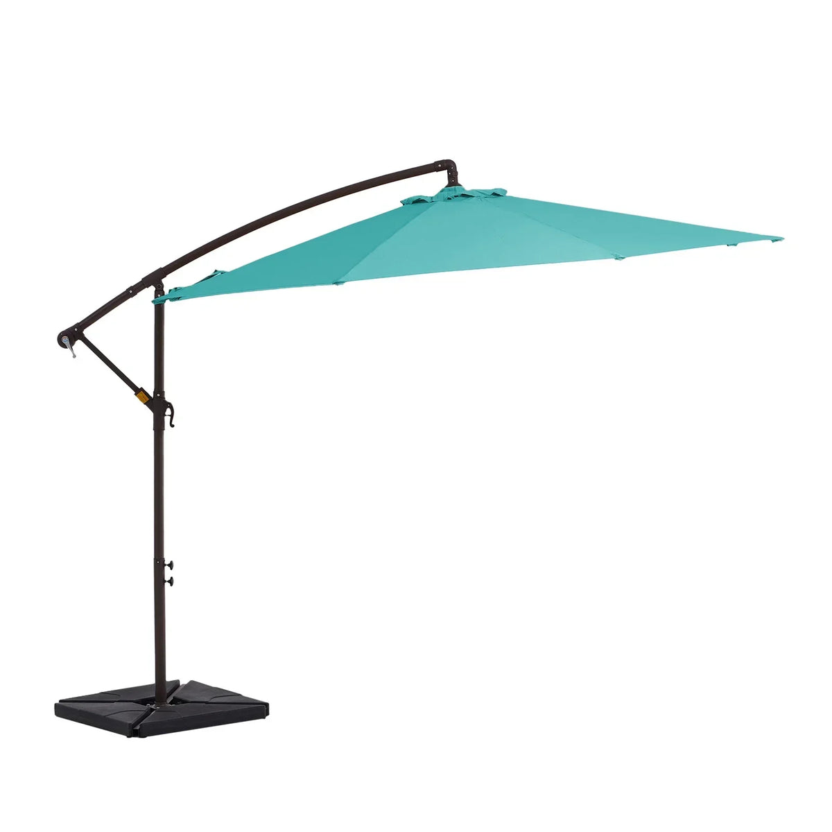 2026 NewJUSTLET 10ft Heavy Duty Patio Hanging Offset Cantilever Patio Umbrella W/ 4-Piece Base Included Included, Beige