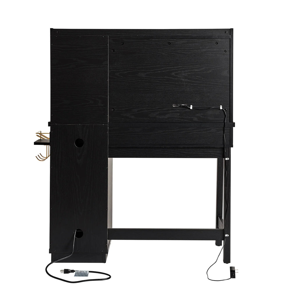 2026 NewBetter Homes & Gardens Lillian Vanity Desk with LED Lighted Mirror, White Finish