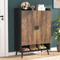 2026 NewTribesigns Shoe Cabinet with Doors, 7-Tier Shoe Storage Cabinet with Adjustable Shelves, Wood Grain Shoes Rack Shoe Organizer