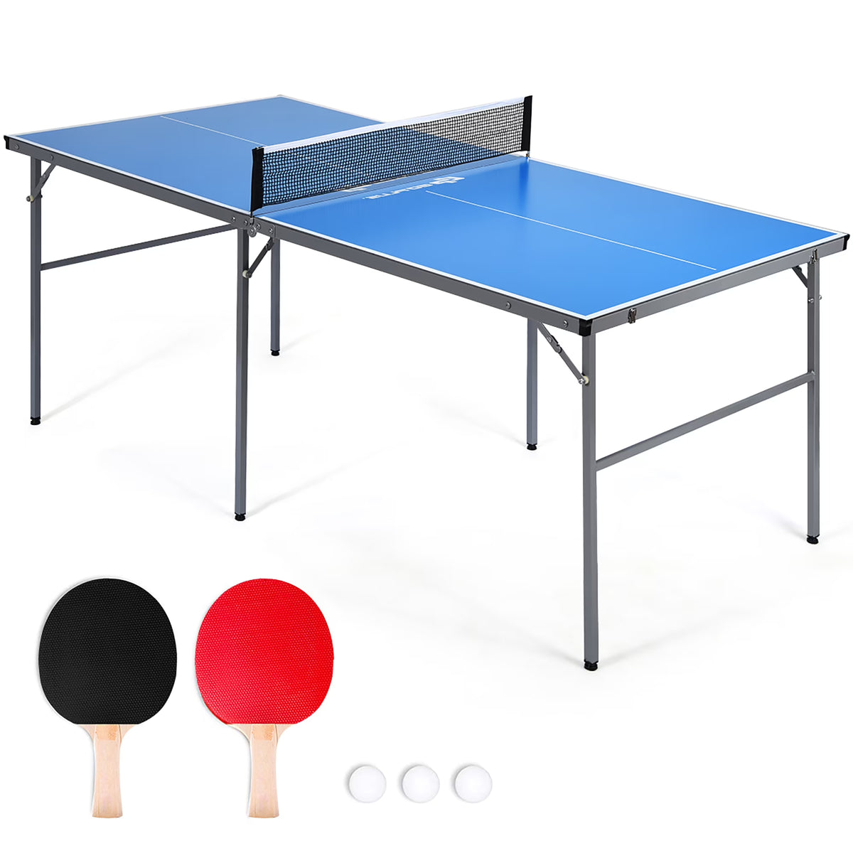2026 NewGoplus 6" x3" Portable Tennis Ping Pong Folding Table w/Accessories Indoor Outdoor Game