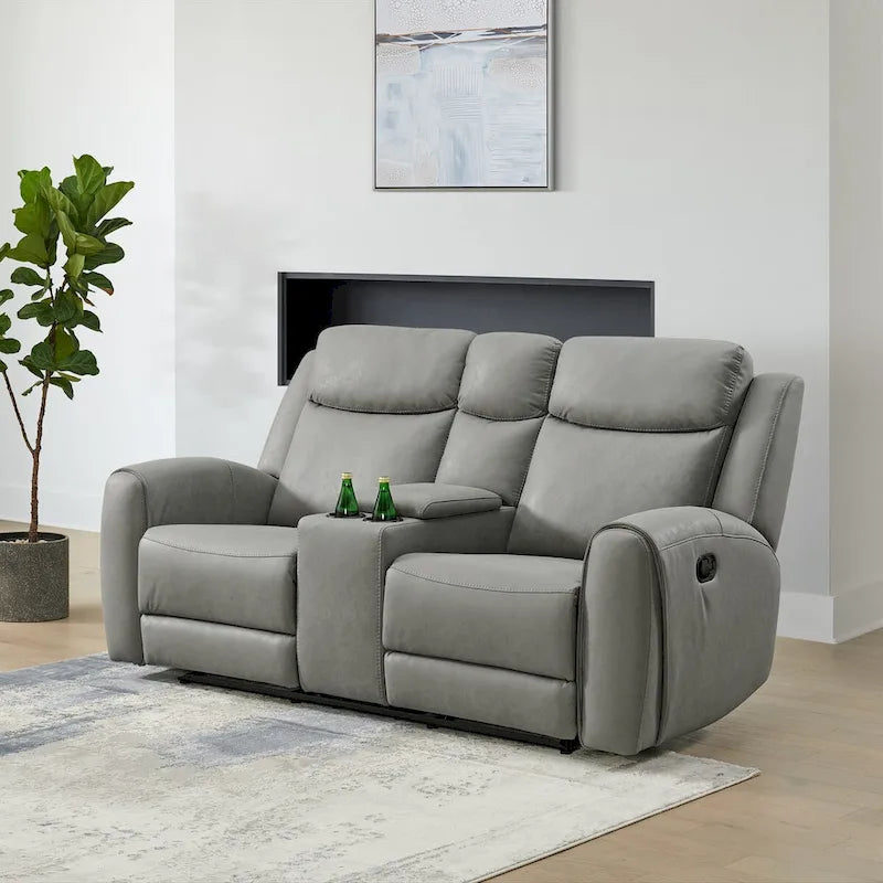 2026 Conjunto reclinable de 2 piezas estilo transicional, gris