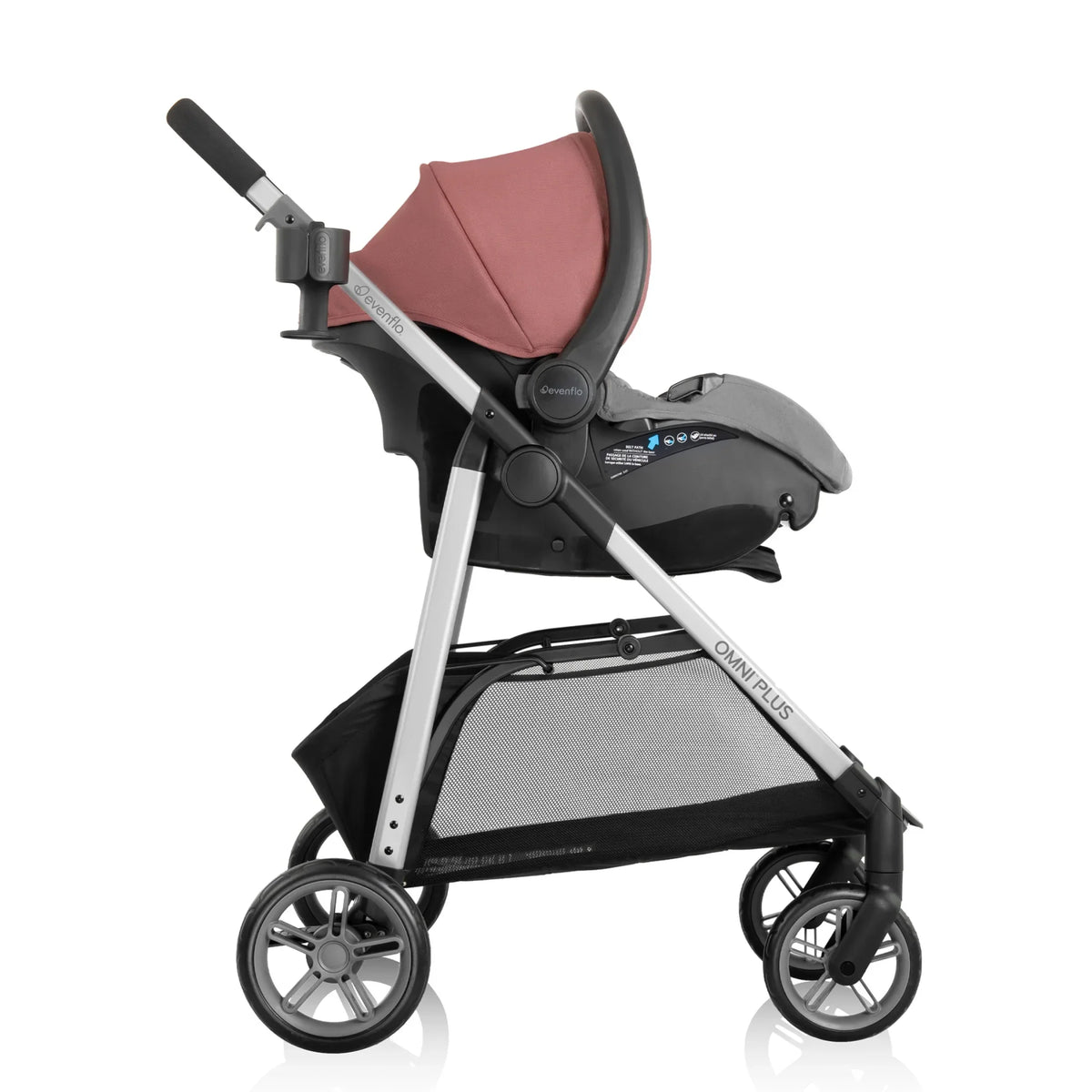 2026 NewEvenflo Omni Plus Modular Travel System with LiteMax Sport Infant Car Seat, Mylar Gray, Unisex
