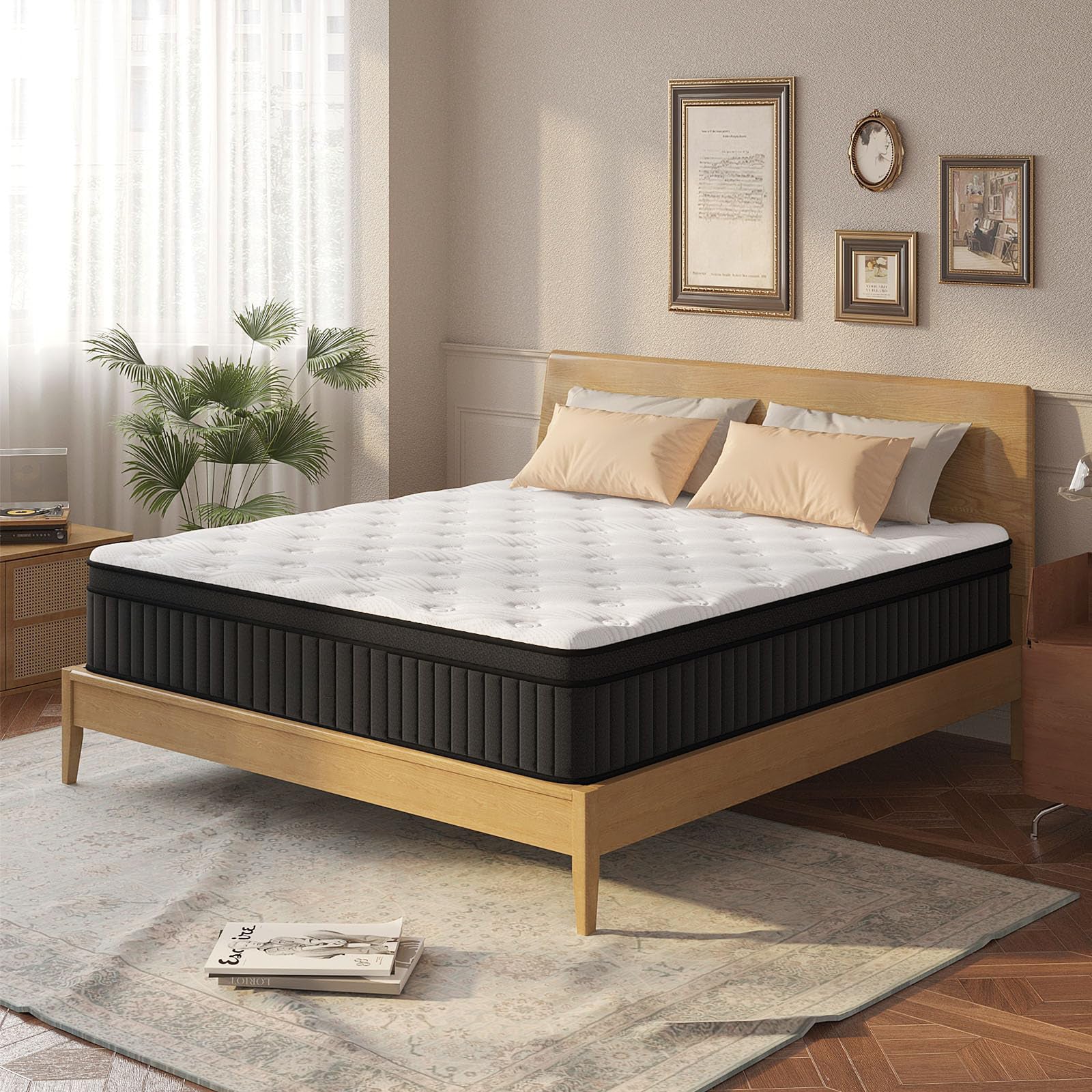 14 Inch Hybrid Copper Gel Memory Foam Mattress Plush Cooling Support